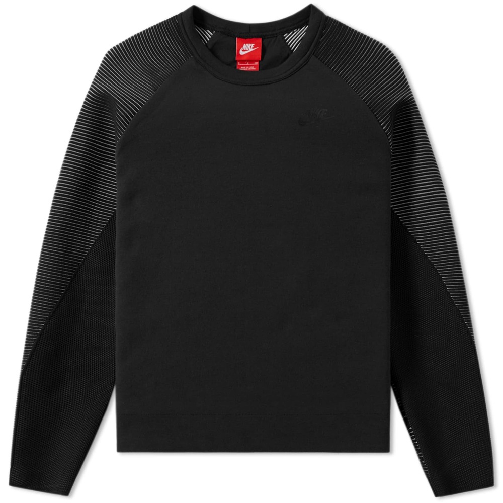 NWT! Nike Tech Fleece Mix Crew, Size M, Black, MSRP $200